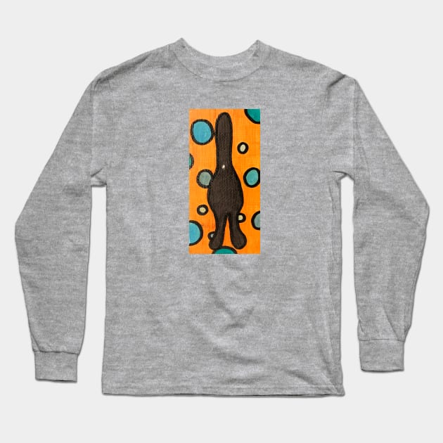 Groovy Cat Butt #4 Long Sleeve T-Shirt by ErinBrieArt